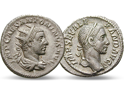 Vorgänger und Nachfolger vereint - 2er-Set Römisches Reich Elagabalus & Severus Alexander