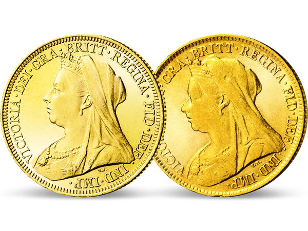 Die letzten 1/2- und 1-Sovereign-Goldmünzen von Queen Victoria zeugen vom kürzesten Krieg der Weltgeschichte.