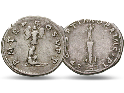 Roms Sieg über Dakien – 2er-Set Denar 102-117 n. Chr. Traianus