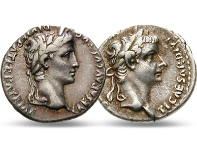 Die ersten Kaiser Roms in Silber – 2er-Set Denare Augustus & Tiberius