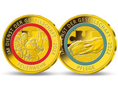 Die Gold-Ergänzungsprägungen zur 10€-Serie „Im Dienst der Gesellschaft“
