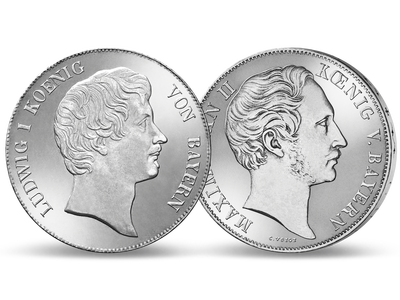 Der König dankt ab – 2er-Silber-Set zum bayerischen Thronwechsel 1848