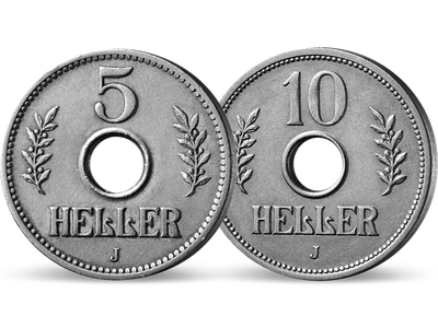 Die einzigen deutschen Lochmünzen − Deutsch Ostafrika, 5 und 10 Heller