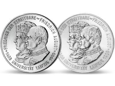 Die einzigen Münzen mit Friedrich dem Streitbaren – 2er-Silber-Set 1909