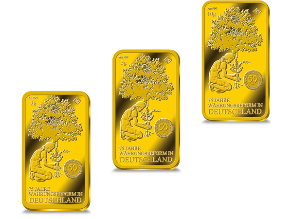 Premium-Goldbarren „Die Eichenpflanzerin“ aus reinstem Feingold in 2, 5 und 10 g!