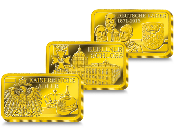 3er-Goldbarren-Satz zum Jubiläum „150 Jahre Deutsches Kaiserreich“ 