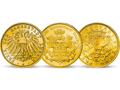 Das sagenhafte Gold der Hanse – 3er-Set 10-Mark-Münzen