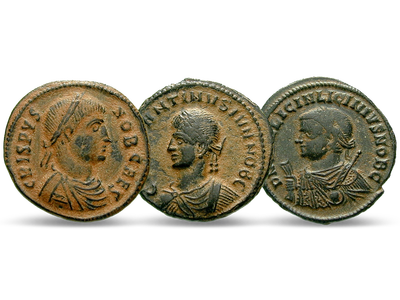 Roms Kaiser sichern die Nachfolge − 3er-Set Bronze-Follis 317-340