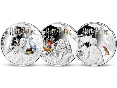 „Harry Potter“ – das offizielle 3er-Set farbveredelter Feinsilber-Münzen