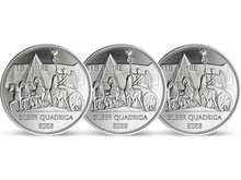 Das 3er-Komplett-Set der Silber-Quadriga 2023 – 15 Jahre Silber-Quadriga