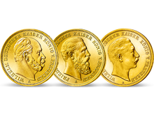 Die letzten deutschen Kaiser auf edlen Goldmünzen