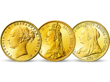 Die 1 Sovereign Goldmünzen der englischen Königin Victoria