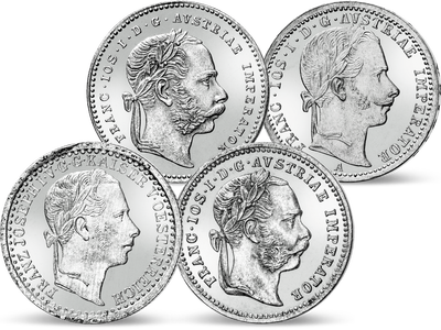 Silbernes Zahlgeld Franz Josephs − 4er-Set Franz Joseph I. 1857-1872