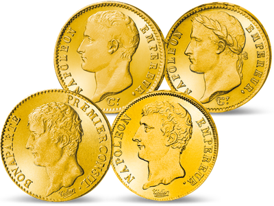 4er-Set Frankreich 20 Francs 1802-1808 Napoleon Bonaparte