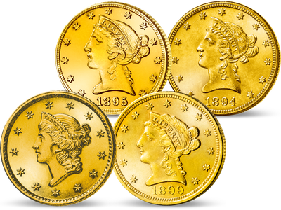 Das Gold des „Wilden Westens“ - USA 1-10 Dollar 1840-1908