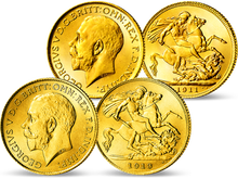 Die einzigen Gold-Sovereigns von König Georg V.