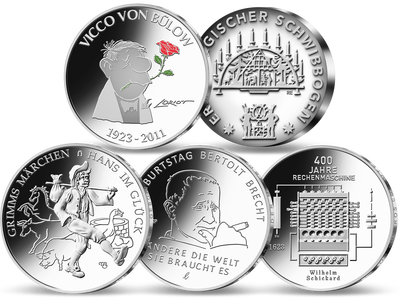 Jahrgangssatz der deutschen Silber-Gedenkmünzen 2023