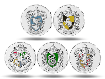 Die 7 neuen offiziellen HARRY POTTER™-Silber- und Goldmünzen 2022!					
