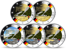 Die farbveredelten deutschen 2-Euro-Ausgaben als Komplettsätze - Start in die Sammlung mit der farbveredelten Ausgabe 2024 