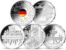 Die offiziellen deutschen 20-Euro-Silber-Gedenkmünzen im Jahrgangssatz 2019!