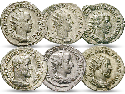 Silber aus Roms schwersten Zeiten − 6er-Set Antoniniane 235-253