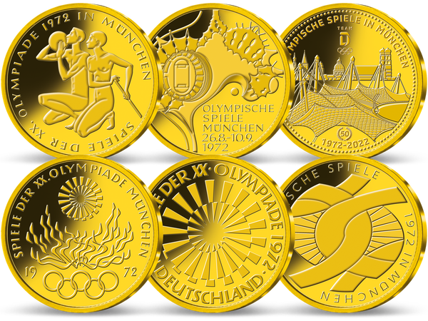 6er-Set 10-DM-Goldmünzen 
