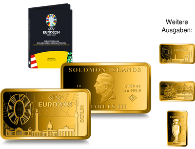 Welt-Neuheit - Die offiziellen Goldbarren-Münzen zur UEFA EURO 2024™