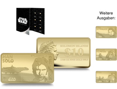 Starte mit „Han Solo“ in die neue STAR WARS™-Gold-Barrenmünzen-Edition!