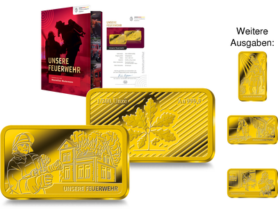 "Unsere Feuerwehr" Goldbarren-Kollektion – Reinstes Feingold in höchster Qualität!