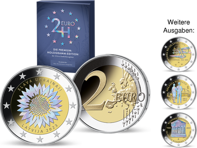 Die Premium-Hologramm-Edition der 2 Euro-Gedenkmünzen