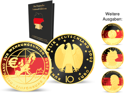 Deutschlands Euro-Gedenkmünzen veredelt mit Gold und Schwarz-Platinum