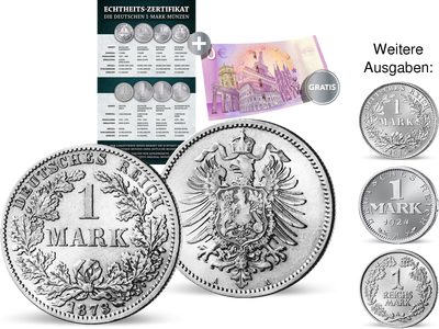 Silbermünzen Jubiläums-Kollektion 150 Jahre Mark | Start: die erste Mark Deutschlands