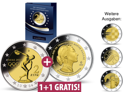 Jubiläums-Kollektion: 20 Jahre 2 Euro-Gedenkmünzen Start: 2 für 1