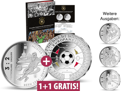 Erste 11-Euro-Münze + Silberprägungen Titel der Nationalmannschaft
