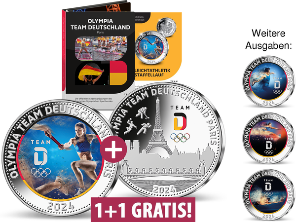Die offiziellen Silber-Gedenkprägungen zu Olympia Team Deutschland Paris 2024
