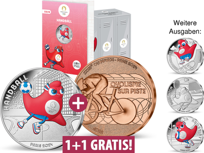Frankreichs offizielle 10-Euro-Silbermünzen „Maskottchen Paris 2024“