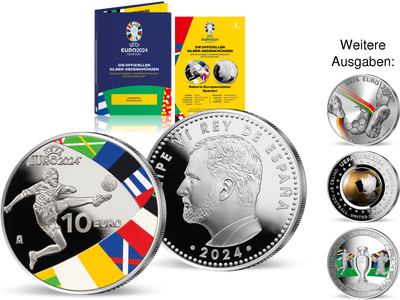 Die Silber-Gedenkmünzen zur Fußball-EM 2024