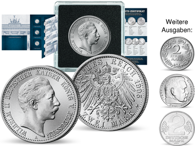 Jubiläums-Kollektion 150 Jahre Mark | Deutsche 2-Mark-Münzen