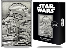 Der offiziell lizensierte STAR WARS™-Gedenkbarren „Battle of Hoth“ mit Feinsilber- und Antik-Finish-Veredelung