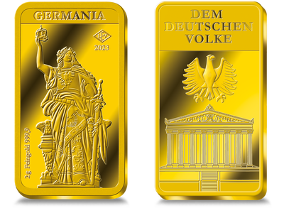 2 Gramm Premium-Goldbarren „Germania“