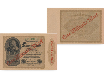 Echte Banknote aus der Hyperinflation – 1 Milliarde Mark 1923