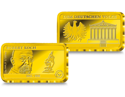 Premium Feingoldbarren in 1/100 Unze: Robert Koch