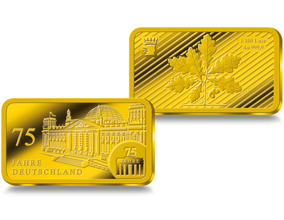 Großes Staatsjubiläum – Würdigung zu 75 Jahren Deutschland in feinstem Gold!