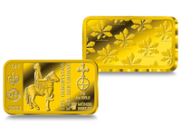 Der 2g-Goldbarren „Karl der Große“ der Haupt-Gold-Jahresausgabe 2022