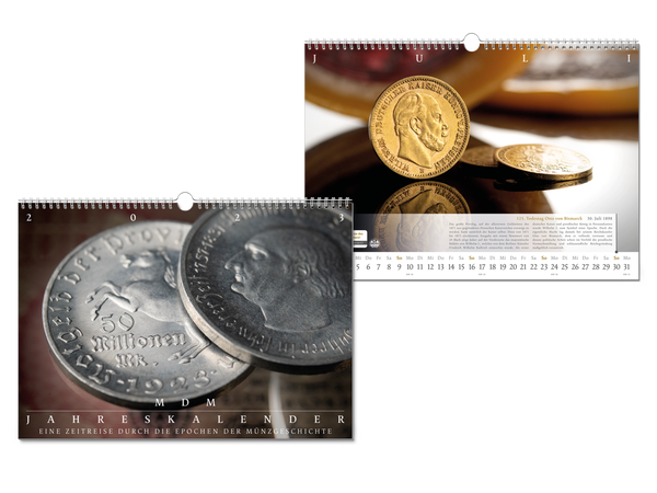 Im MDM Jahreskalender erwarten Sie grandiose Aufnahmen gepaart mit spannenden Facts zu den Münzen