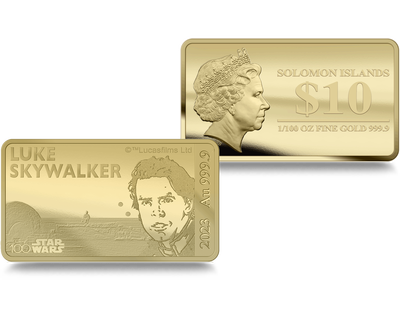 100 Jahre DISNEY™: der offizielle STAR WARS™-Goldbarren „Luke Skywalker“!