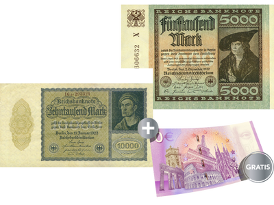 Echtes Geld der 20er und 30er Jahre – 2er-Set Banknoten mit Dürer-Motiven