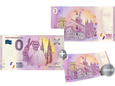 0€-Banknote als Hommage an Papst Benedikt XVI.
