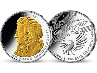 Die teilvergoldete 10-Euro-Silberausgabe „Mozart“ 2006!