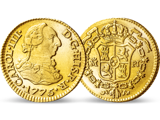 Der Vorläufer des Gold-Dollars − Spanien Karl III. 1/2 Escudo 1772-88